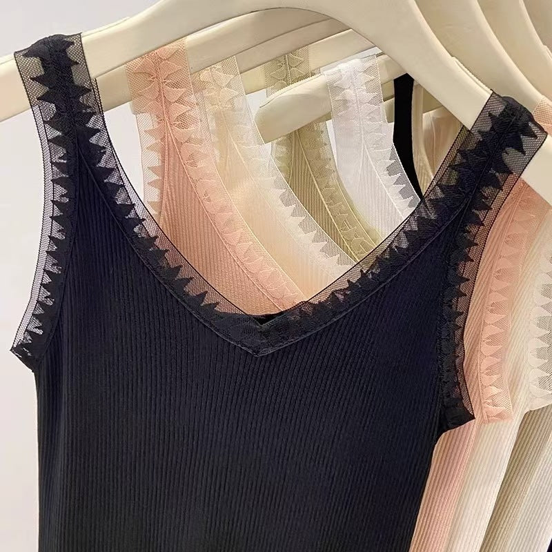 Women's Summer Ice Silk V-Neck Camisole - Lightweight Sleeveless Vest Top