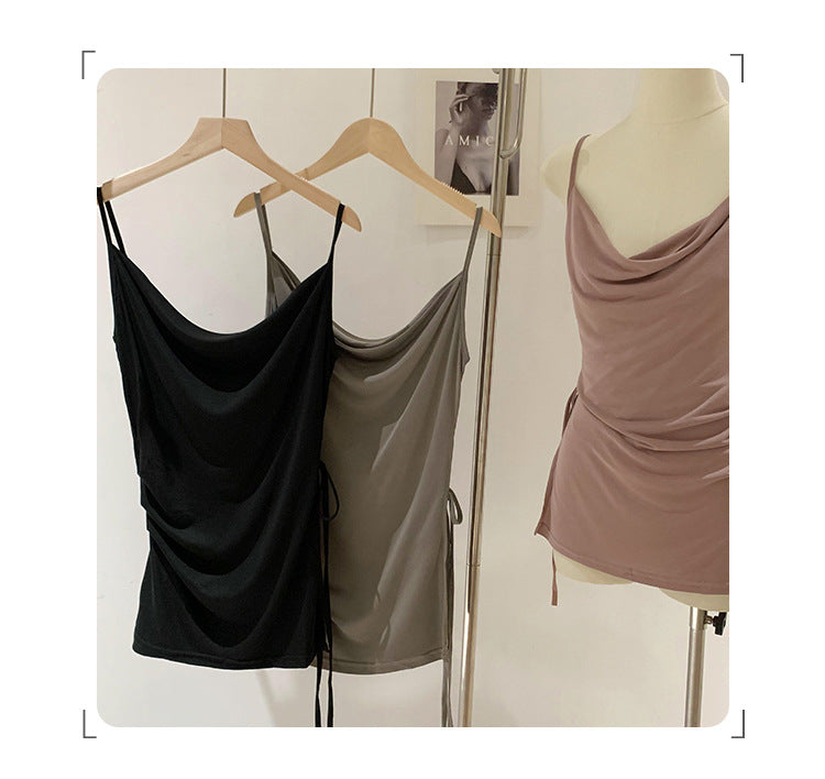 Women's Summer Swing Collar Lace-Up Camisole Top