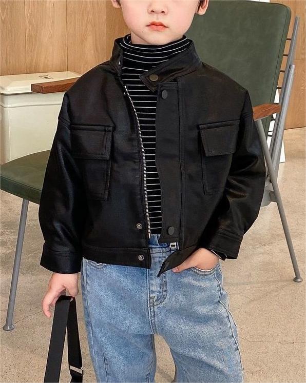 Boys Trendy Korean Leather Jacket