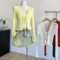 Summer New V-Neck Knitted Cardigan - Sun Protection, Lightweight, Slimming Fit with Ruffle Trim