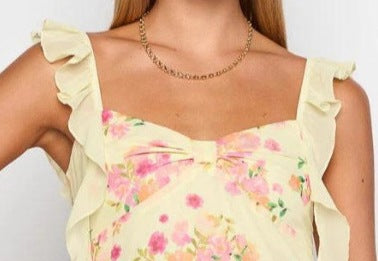 Women's Elegant Printed Sleeveless Backless Dress