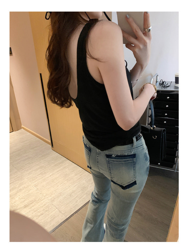 Women's Summer Slim Fit Sleeveless T-Shirt - New Style Simple All-Match Outerwear Top