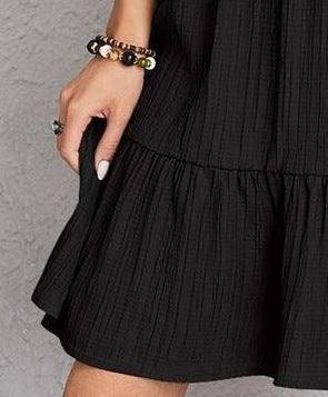 Women's Summer Loose Fit Short-Sleeve High-Waisted Dress