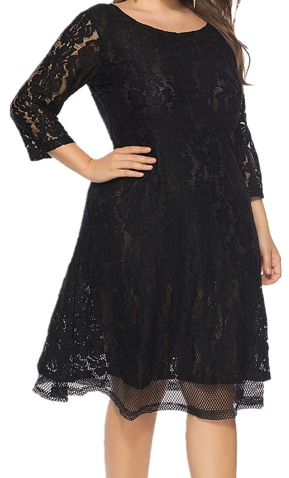 Plus Size Women's Knit Denim Dress (64)