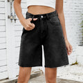 New Washed Straight-Leg Casual Edge Denim Shorts for Women - Trendy Summer Street Style