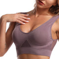 Women Elegant Running Solid Pattern Shoulder Strap Easy Stretchy Sports Bra