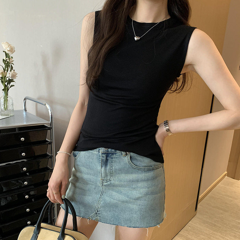 Women's Lyocell Tencel Wool Sleeveless Vest - Skin-Friendly I-Shaped Summer Top