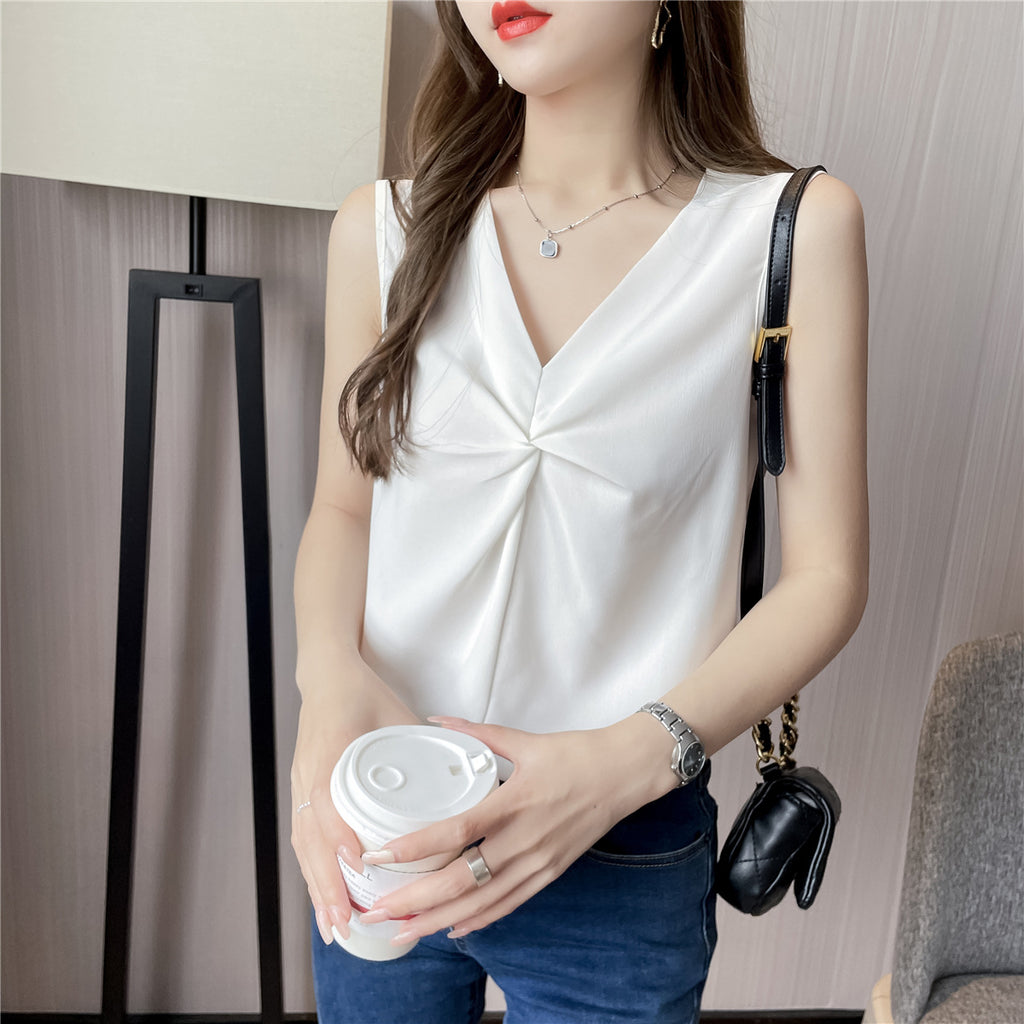 Niche Design Sleeveless V-Neck Camisole - Summer Essential Layer
