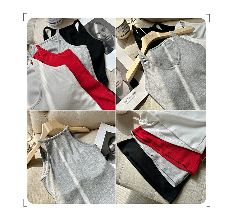 Women's White Sleeveless Beach Camisole - Summer Inner Base Layer & Outerwear