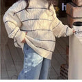 Striped Color Block Knit Sweater for Girls