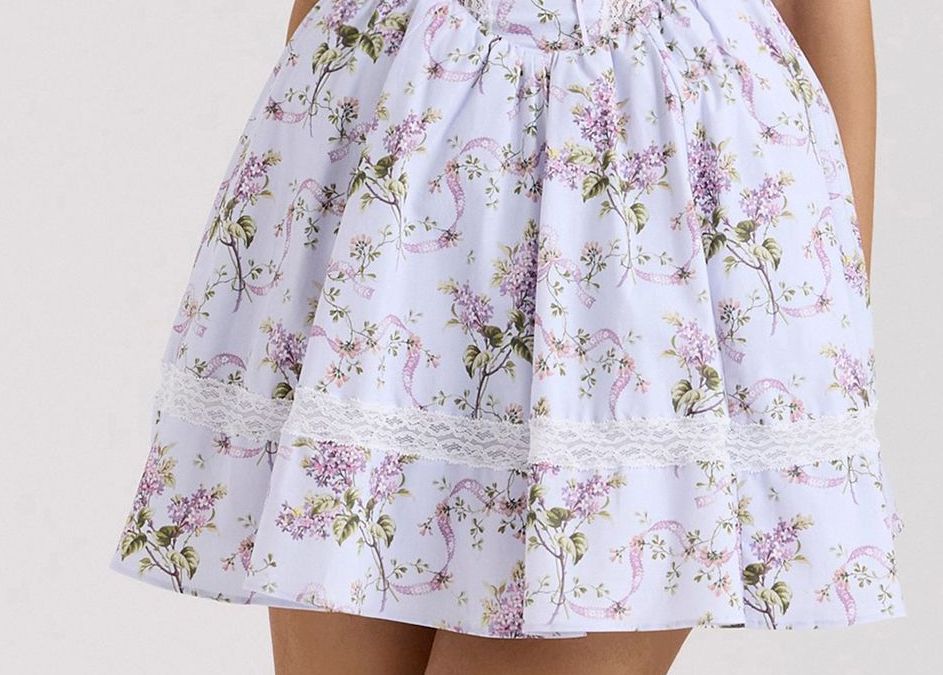 Women's Printed Backless Suspender Waist-Enhancing Puffy Dress