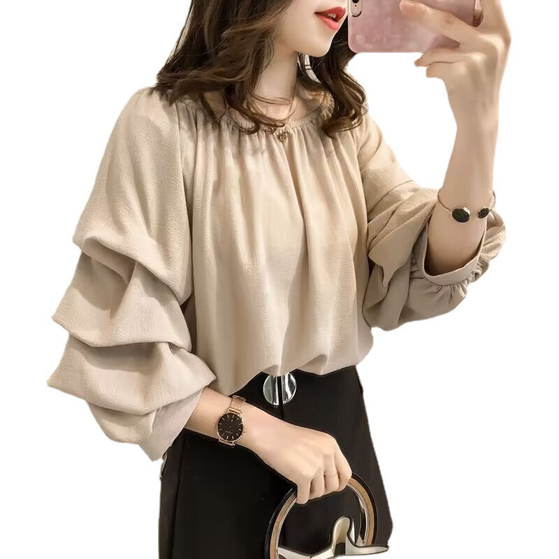 New Style One-Shoulder Bubble Top - Slim Fit Solid Color Off-Shoulder Shirt
