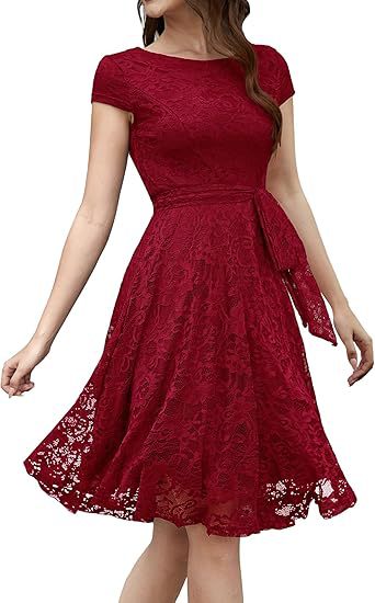 2025 New Short Hollow-Out Solid Color Lace Sleeveless Dress – Elegant Hepburn Style for Annual Meetings & Special Events