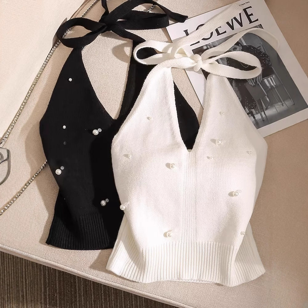 Summer Chic Halter Neck Camisole Vest - Knitted Beauty for the Bold & Stylish