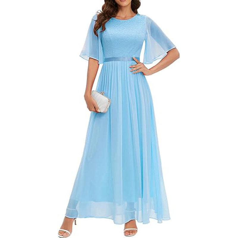 New Lace Chiffon Bridesmaid & Evening Dress – Elegant Formal Gown for Weddings, Proms & Special Occasions