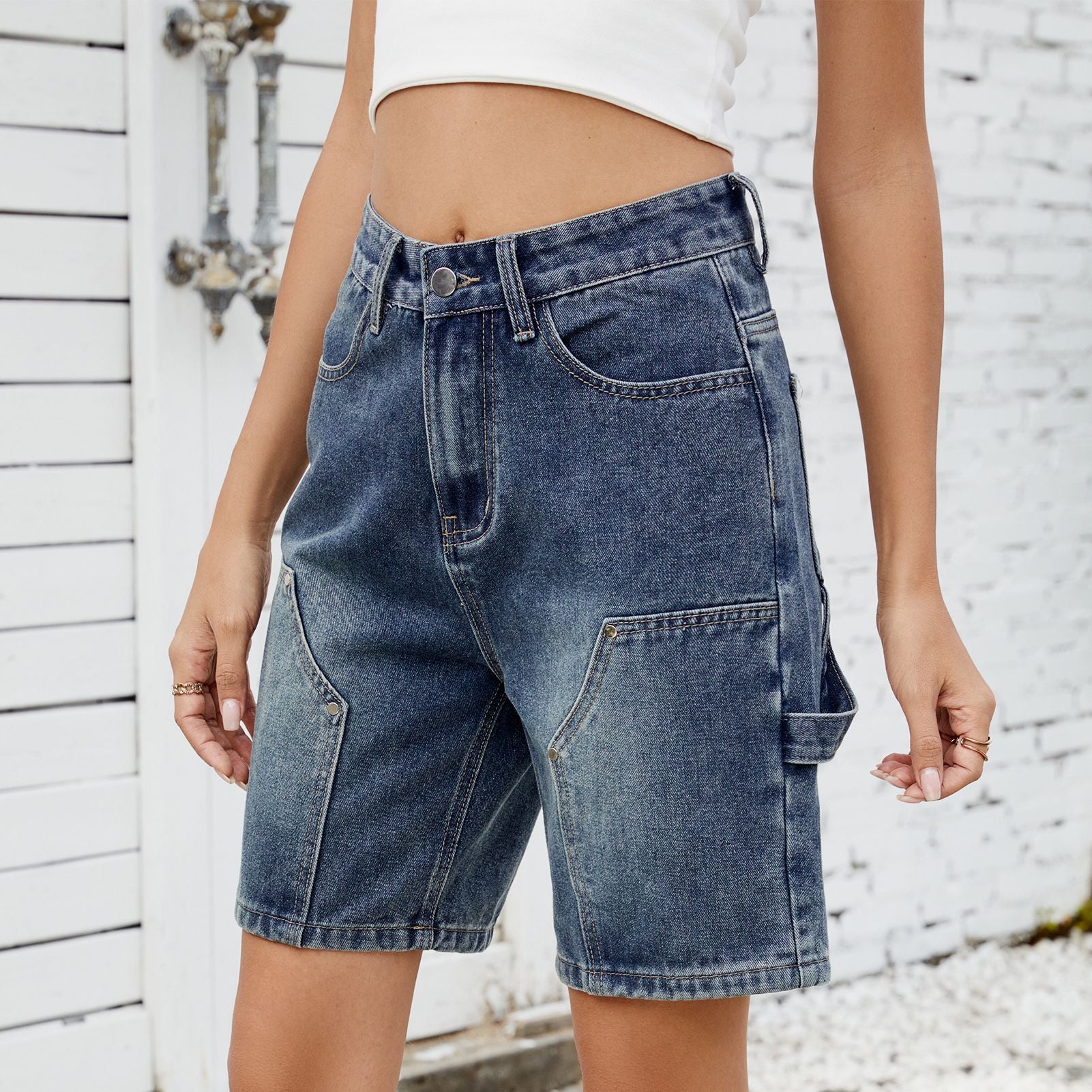 Wish Summer Street Washed New Fashion Cool Denim Shorts for Women - High Waist, Casual Fit