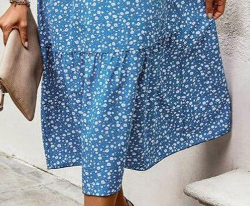 Women's Printed Round Neck Short-Sleeve Dress