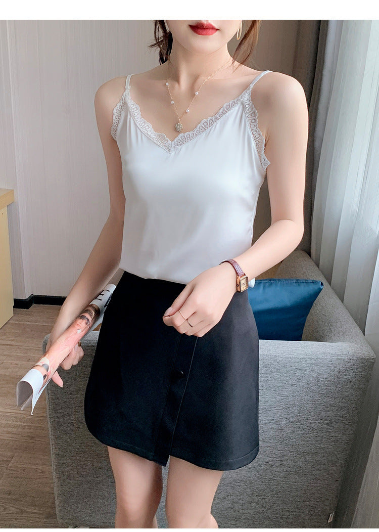 Elegant Lace Camisole Vest for Women - Soft Stretchy Real Shot Cami Top