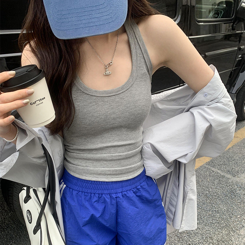 New Style Halter Neck Sports Camisole - I-Shaped Sleeveless Vest for Women