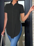 Women's Summer Fashion Simple Polo Collar Shirt