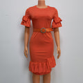 Plus Size Women's Knit Denim Dress (38)