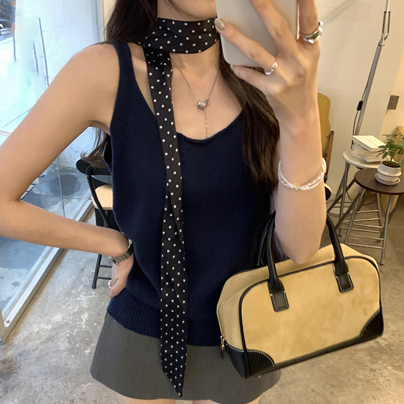 Women's Loose & Slim Sleeveless Knitted Camisole - Summer Inner & Outer Wear Top