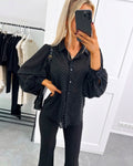 Women's Autumn Loose-Fit Polka Dot Long Sleeve Shirt Top
