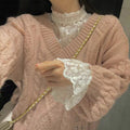 Fairy-Inspired Lace Mesh Bottoming Shirt - Elegant Spring & Autumn Edition
