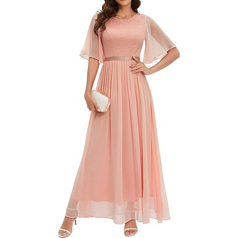 New Lace Chiffon Bridesmaid & Evening Dress – Elegant Formal Gown for Weddings, Proms & Special Occasions