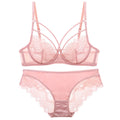 Women lace large size bra set ultra-thin beautiful breasts beautiful back thin strap big breast women's underwear bra
