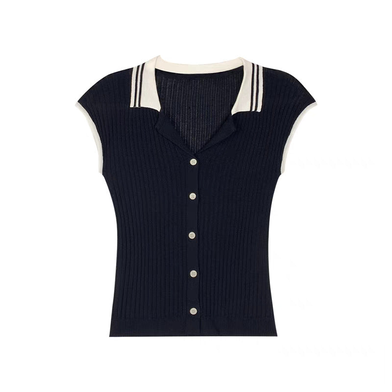 2025 Summer Women's Short-Sleeved Knitted Cardigan - Lightweight Slimming Fit