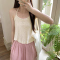 Women's High-End Floral Halter Lace-Up Camisole - Small Fresh Summer Vest