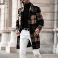 Men’s Long Plaid Wool Casual Coat