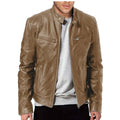 Men’s Business Casual PU Leather Jacket