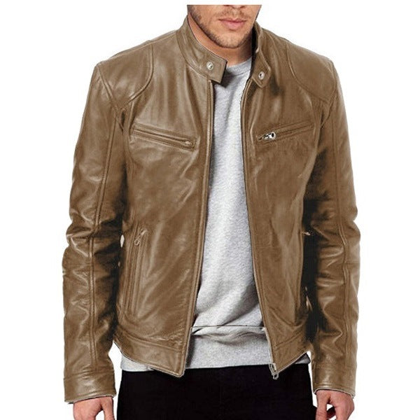 Men’s Business Casual PU Leather Jacket