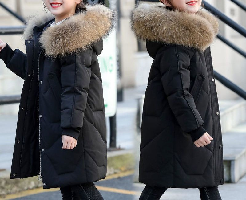 Girls' Puffer Hooded Jacket (40)