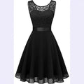 2025 New Women's Lace V-Neck A-Line Dress – Short, Slimming, Elegant Daily Wear
