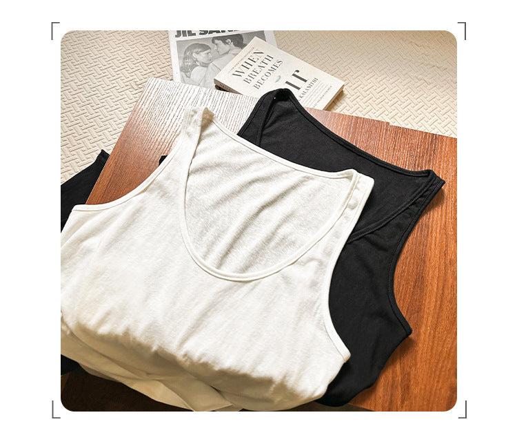 Women's Niche White Sleeveless Lace-Up Vest - I-Shaped Summer Outdoor Top
