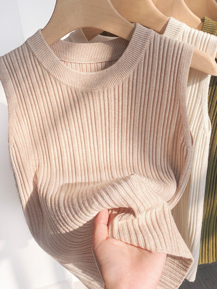 Pure Desire I-Shaped Ribbed Knit Camisole - Women's Sleeveless Spring/Summer