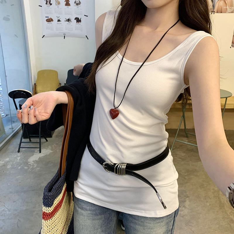 Women's U-Neck Slim Sleeveless Vest - Summer 2025 Pure Desire Innerwear Bottoming Top
