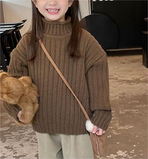 Warm High Neck Knit Sweater for Girls