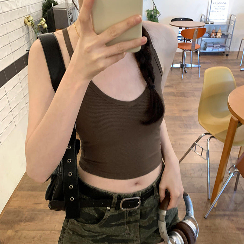 Women's Exquisite Threaded V-Neck Suspender Top - Summer High-End Design Innerwear