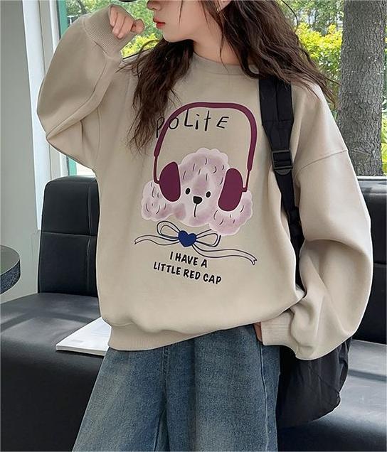 Girls Cartoon Long Sleeve Sweatshirt