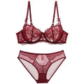 women's thin bra big breasts show small beautiful back bra set