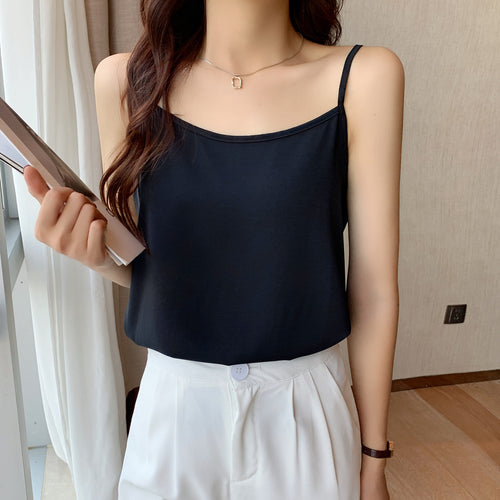 2025 Summer Women's Small Camisole Vest with Base & Suit-Style Outerwear - White | New Style