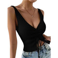 New Summer Fashion Drawstring American Versatile Drawstring Vest