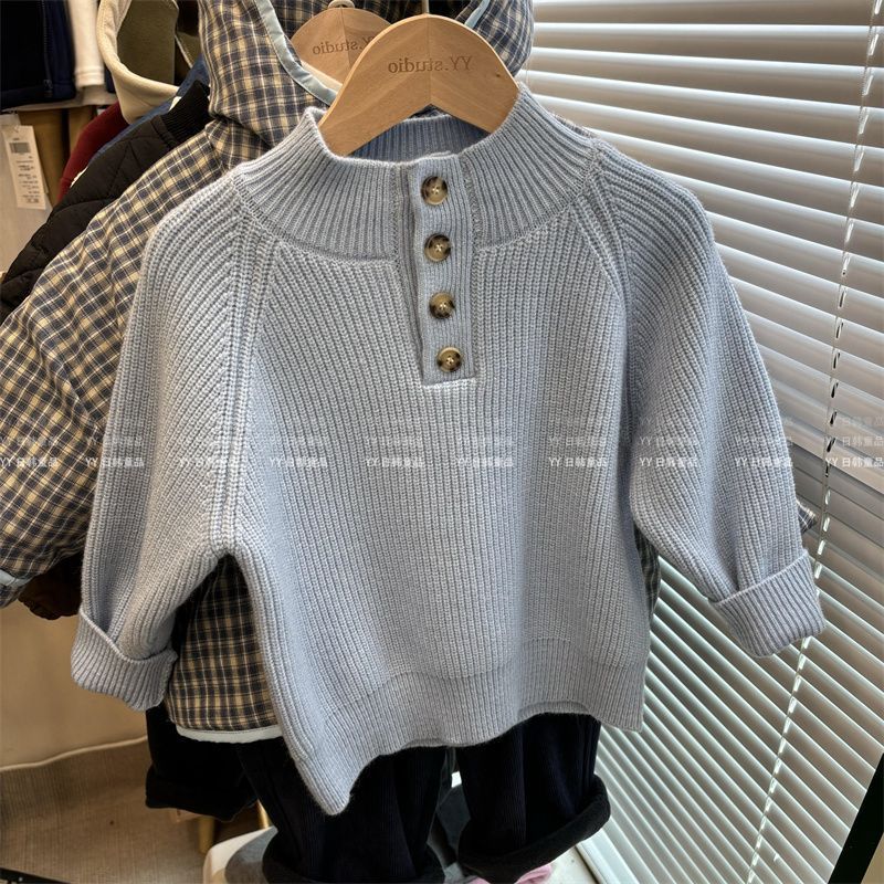 Cozy High Neck Knit Pullover for Kids