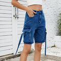 Women's Summer Street Fashion Washed Denim Workwear Shorts
