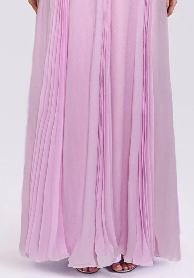 Women's Solid Color Butterfly Waist Detail Flared Swing Dress