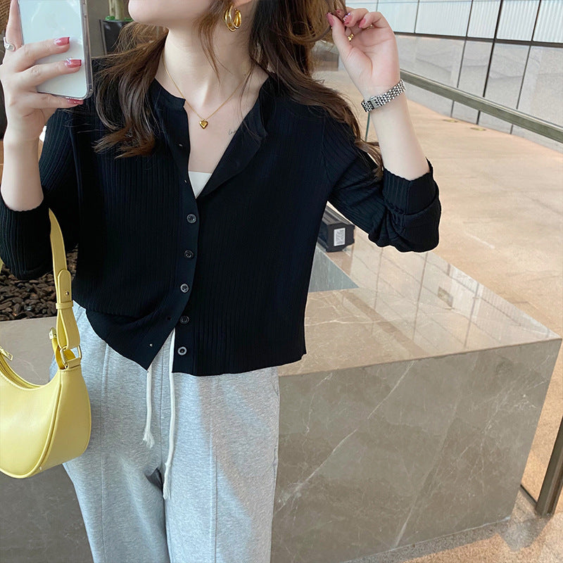Women's Knitted Sweater Coat - Lightweight Spring & Autumn Outerwear Top